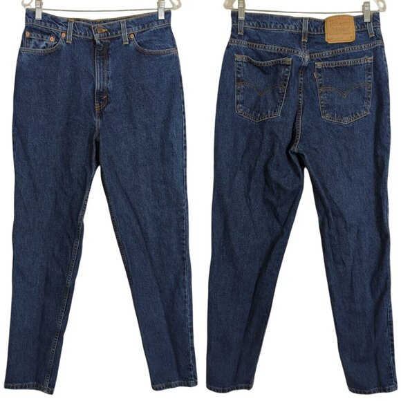 Levi's 521 Vintage‎ Tapered Fit Tapered Leg Women's Blue Denim Jeans Size 14 - Picture 1 of 15